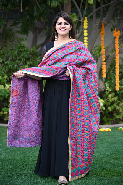 Cotton Phulkari Bagh Dupatta - Urban Roots