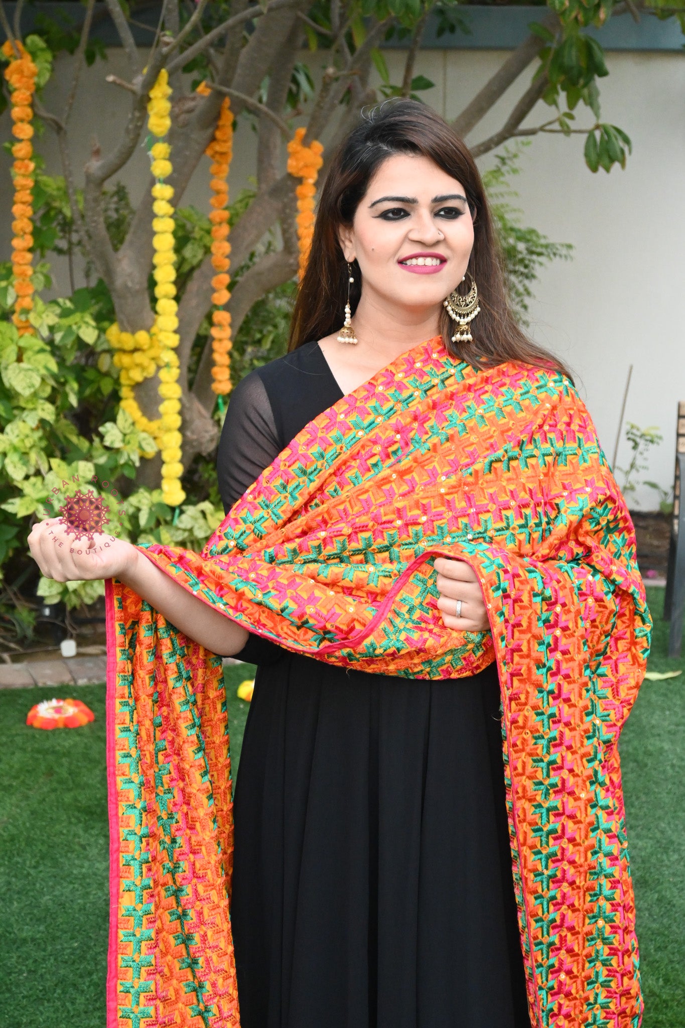 Chinon Phulkari Bagh Dupatta - Urban Roots