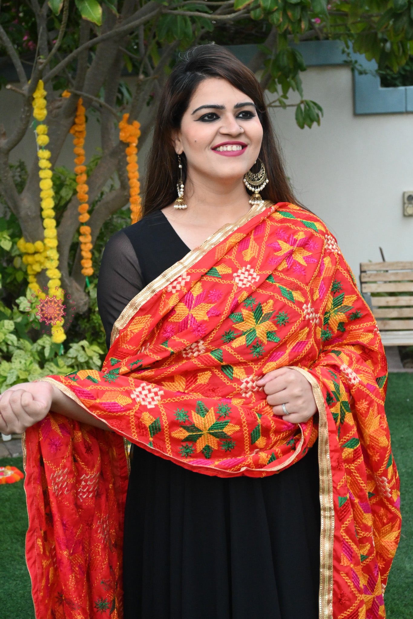 Chinon Phulkari Dupatta - Urban Roots