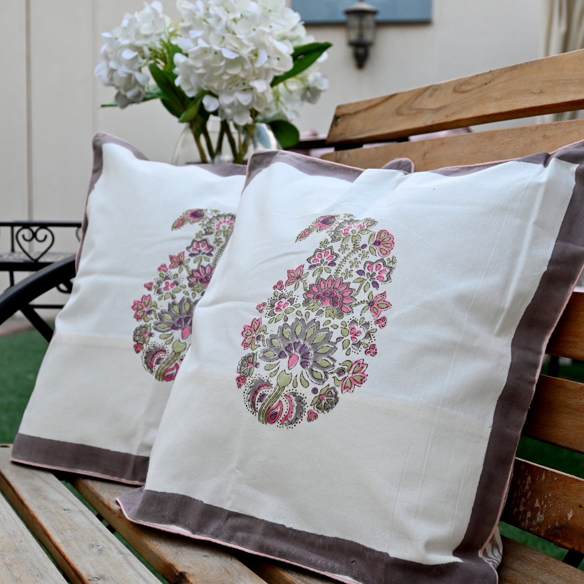 Hand Block Printed Cushion Cover (Set of 2) - Urban Roots