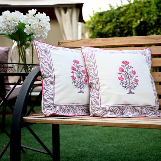 Hand Block Printed Cushion Cover (Set of 2) - Urban Roots