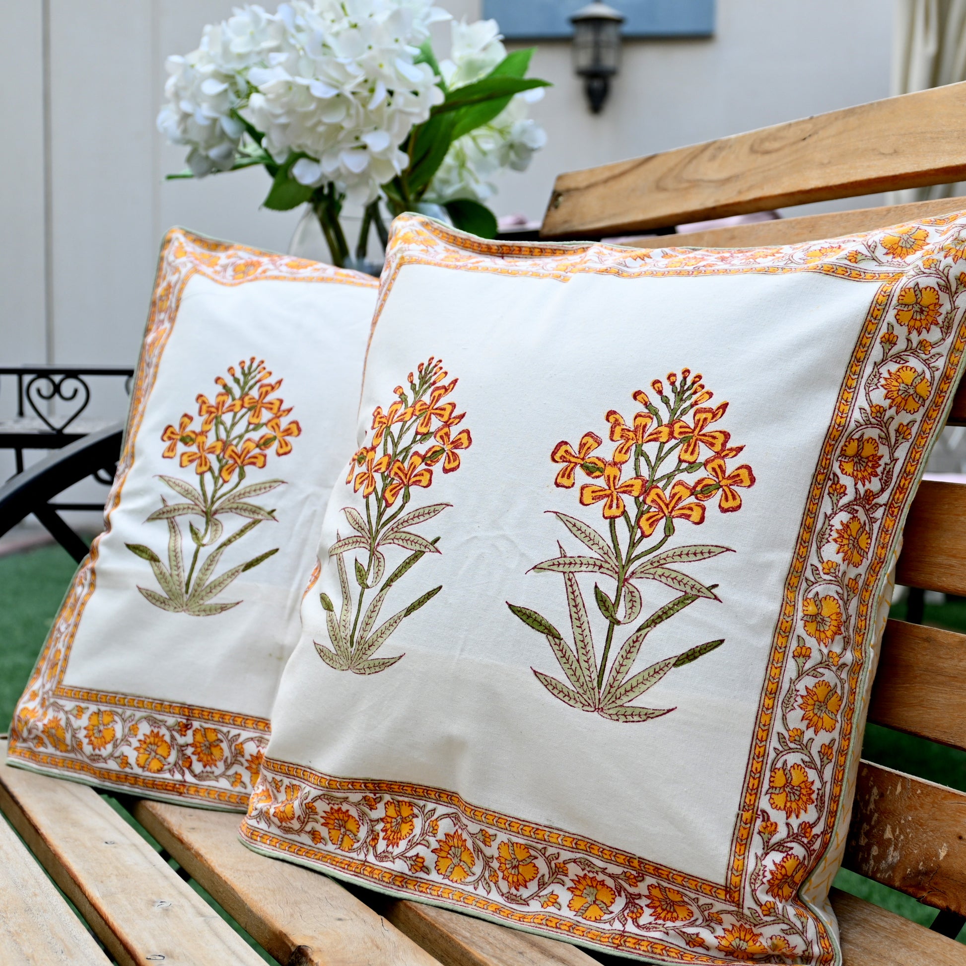 Hand Block Printed Cushion Cover (Set of 2) - Urban Roots