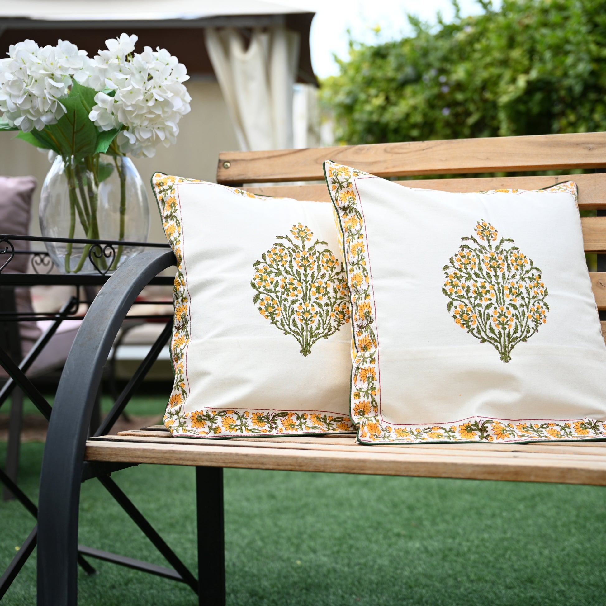 Hand Block Printed Cushion Cover (Set of 2) - Urban Roots