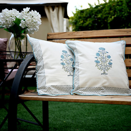 Hand Block Printed Cushion Cover (Set of 2) - Urban Roots