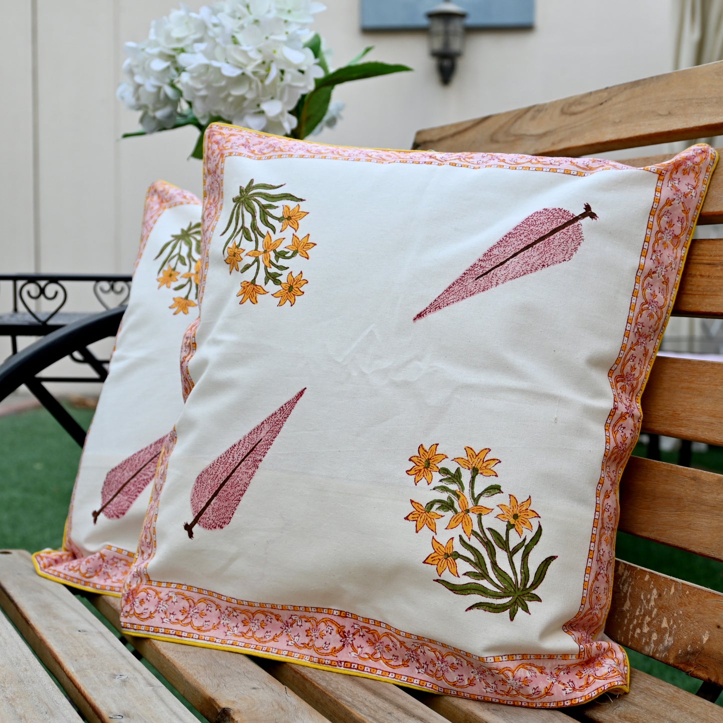 Hand Block Printed Cushion Cover (Set of 2) - Urban Roots