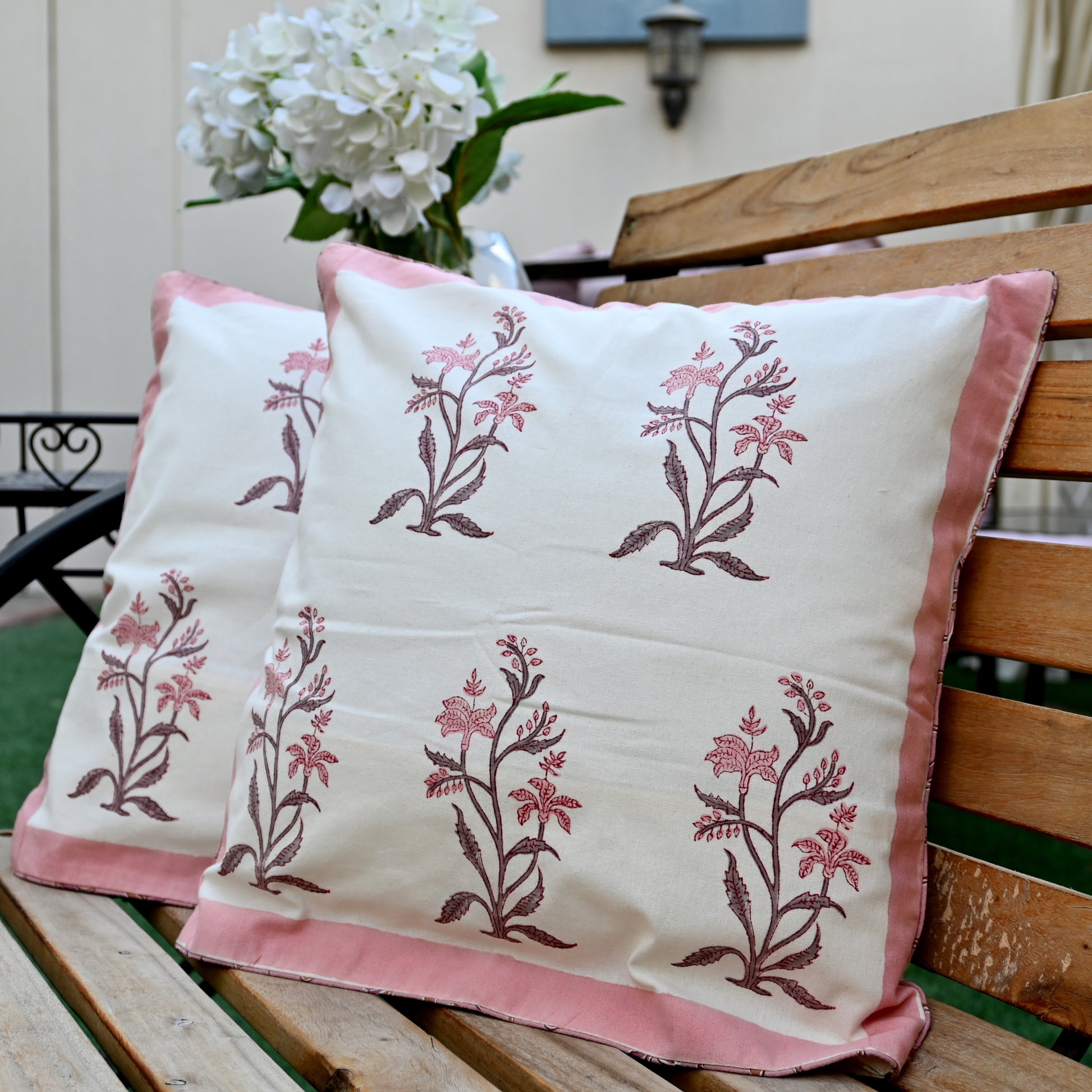 Hand Block Printed Cushion Cover (Set of 2) - Urban Roots