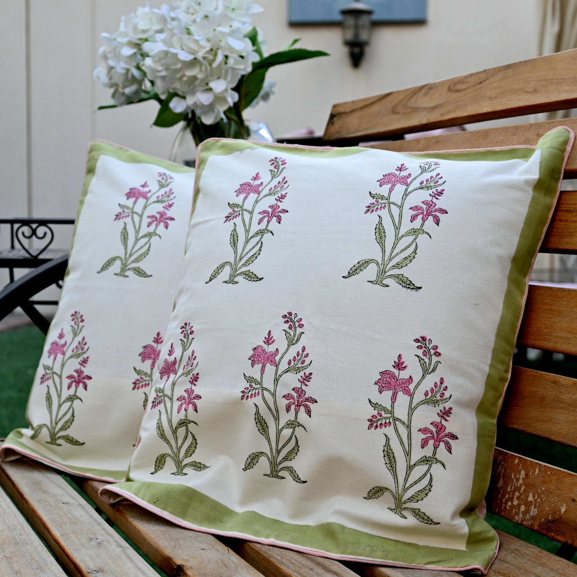 Hand Block Printed Cushion Cover (Set of 2) - Urban Roots