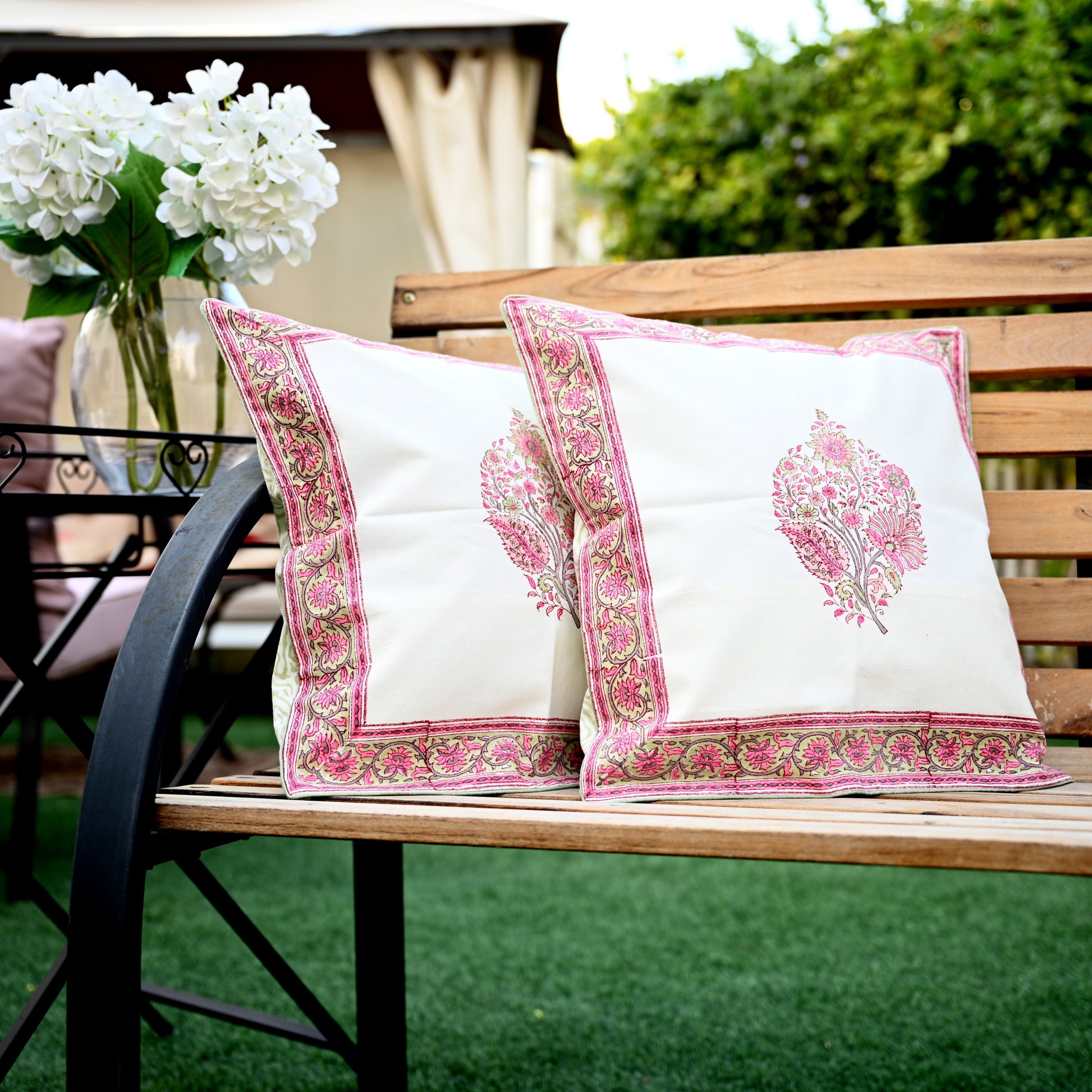 Hand Block Printed Cushion Cover (Set of 2) - Urban Roots