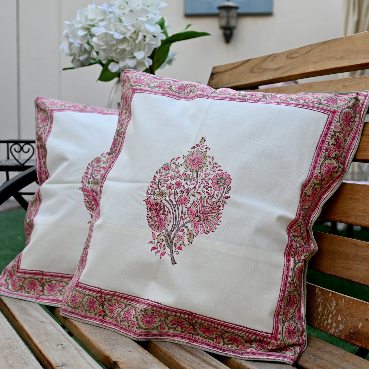 Hand Block Printed Cushion Cover (Set of 2) - Urban Roots