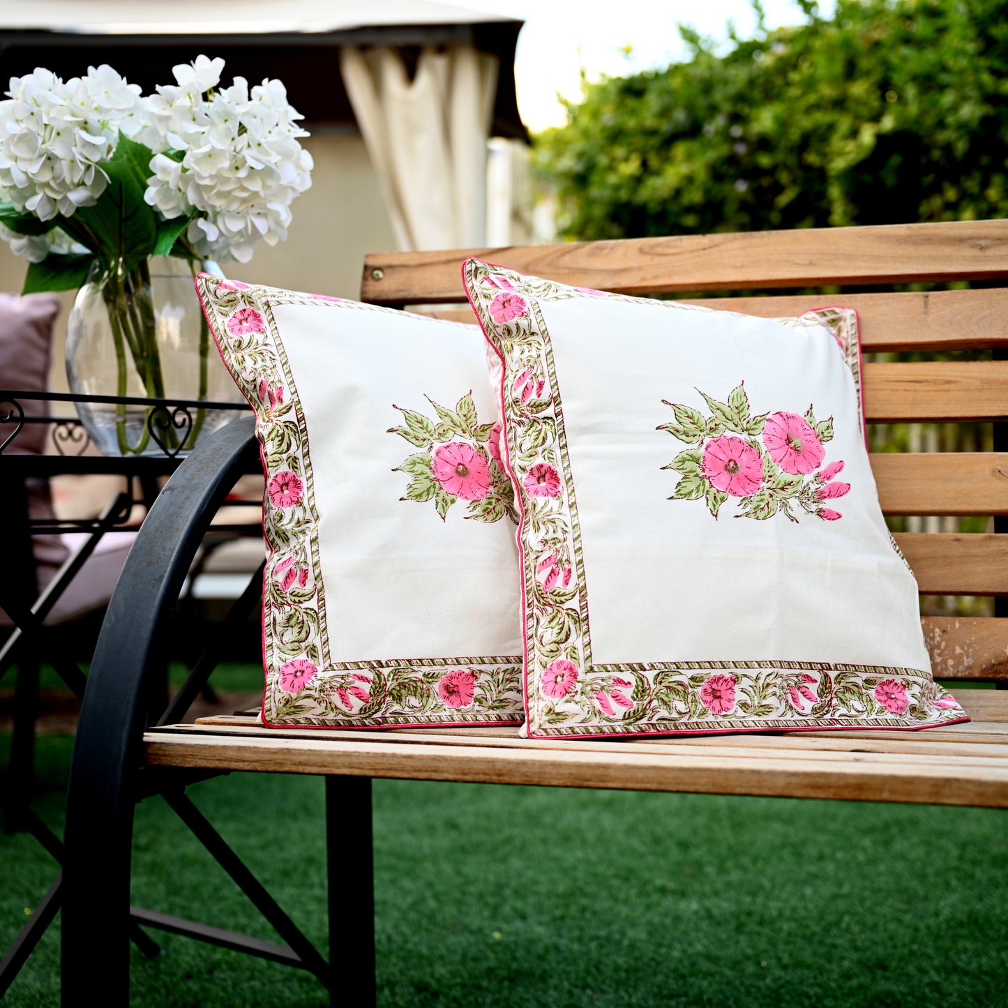 Hand Block Printed Cushion Cover (Set of 2) - Urban Roots