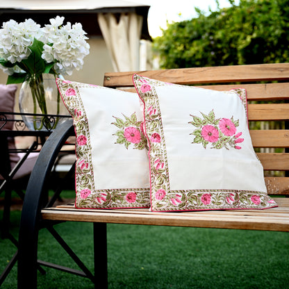 Hand Block Printed Cushion Cover (Set of 2) - Urban Roots