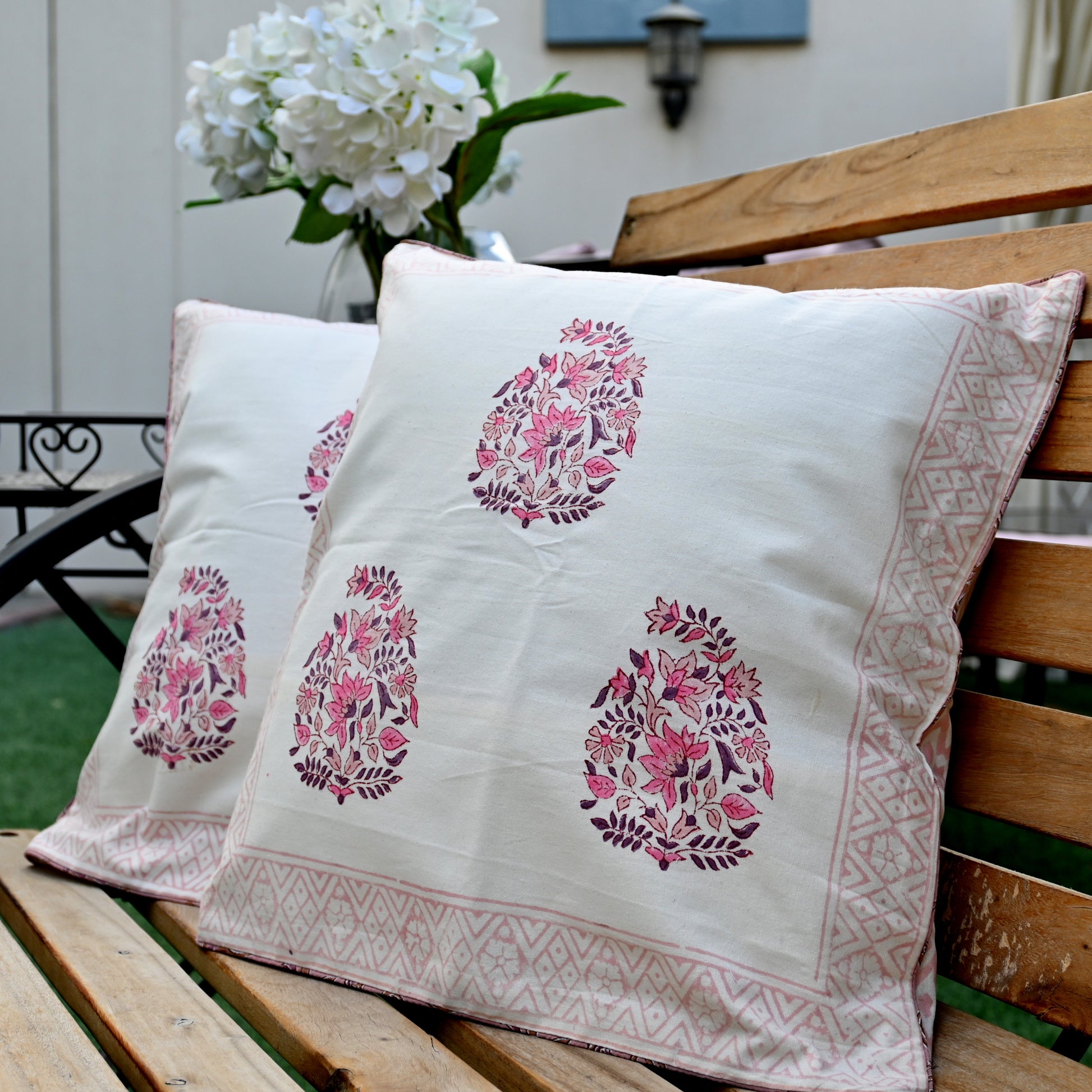 Hand Block Printed Cushion Cover (Set of 2) - Urban Roots