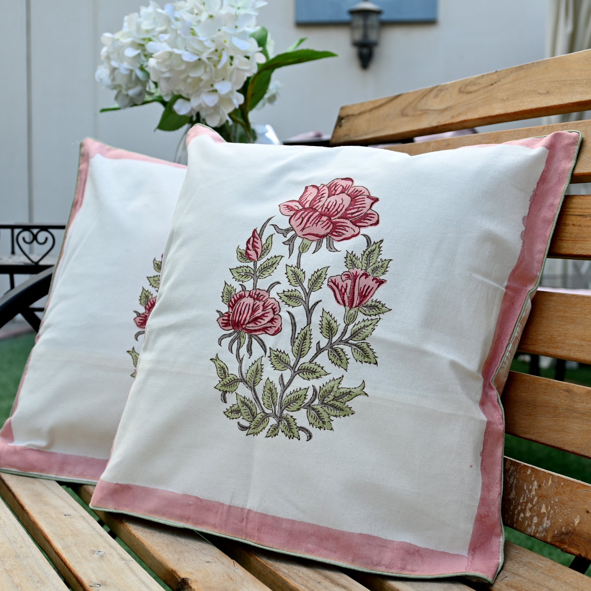 Hand Block Printed Cushion Cover (Set of 2) - Urban Roots
