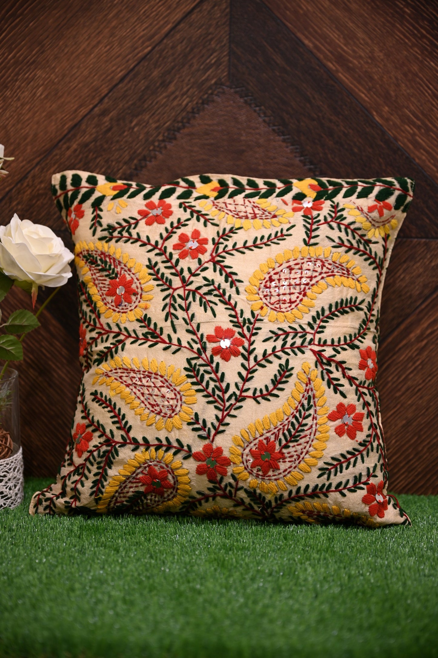 Phulkari Cushion Cover (Set of 2) - Urban Roots