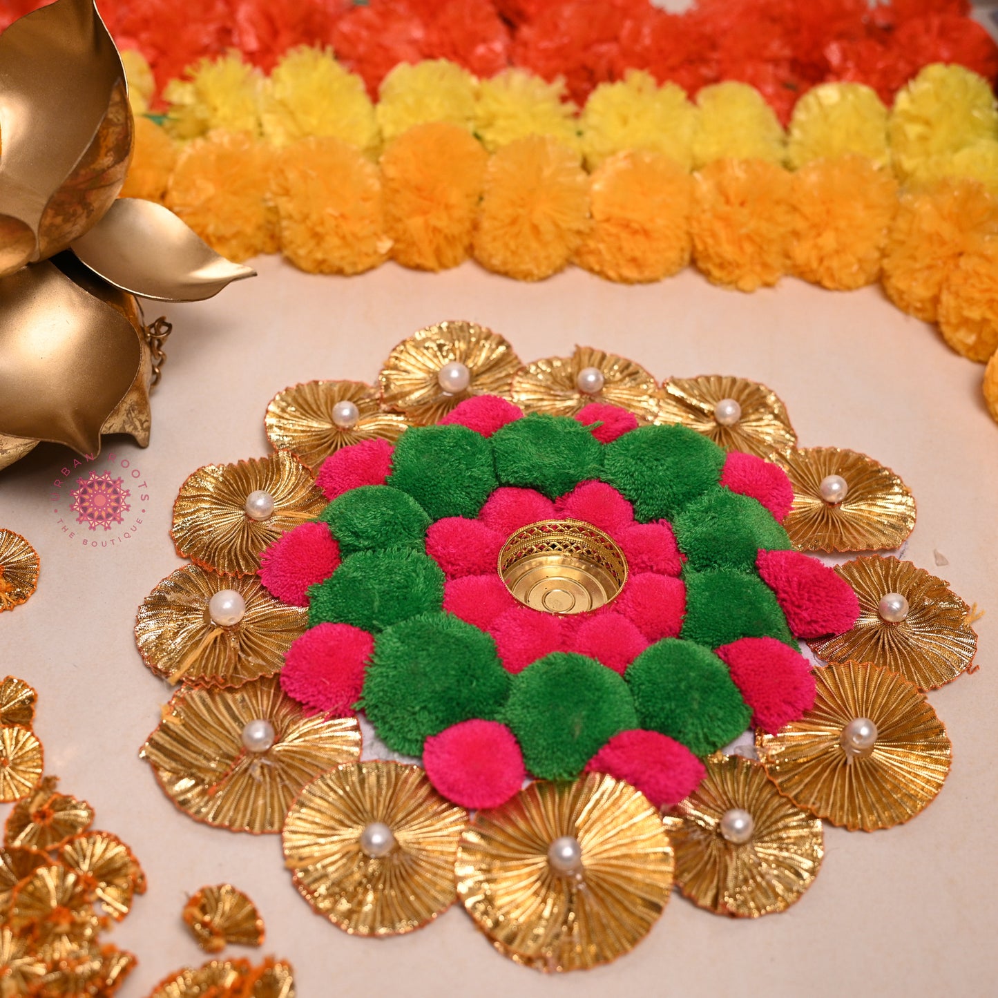 Rangoli Mat With Tea Light Holder - Urban Roots