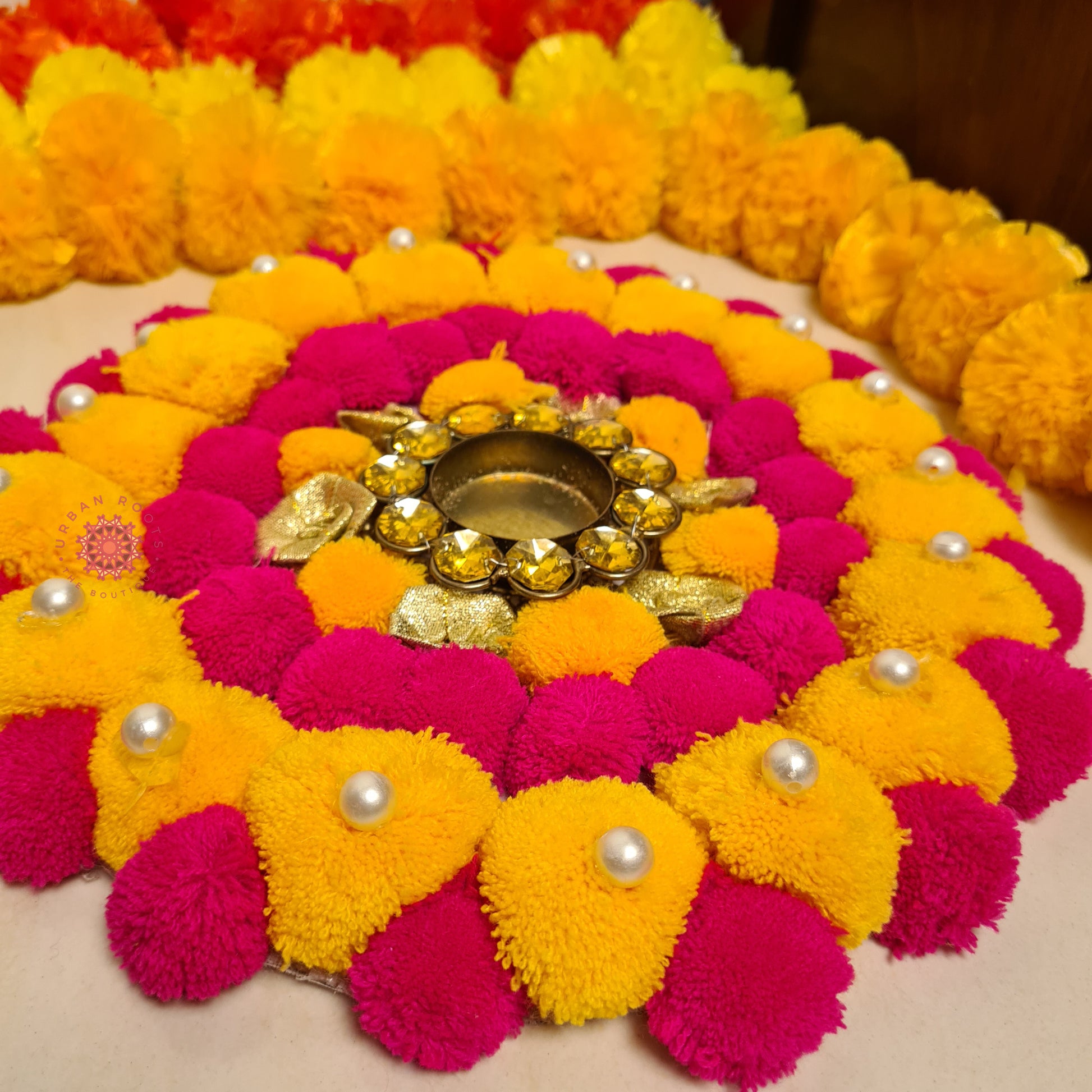 Rangoli Mat With Tea Light Holder - Urban Roots