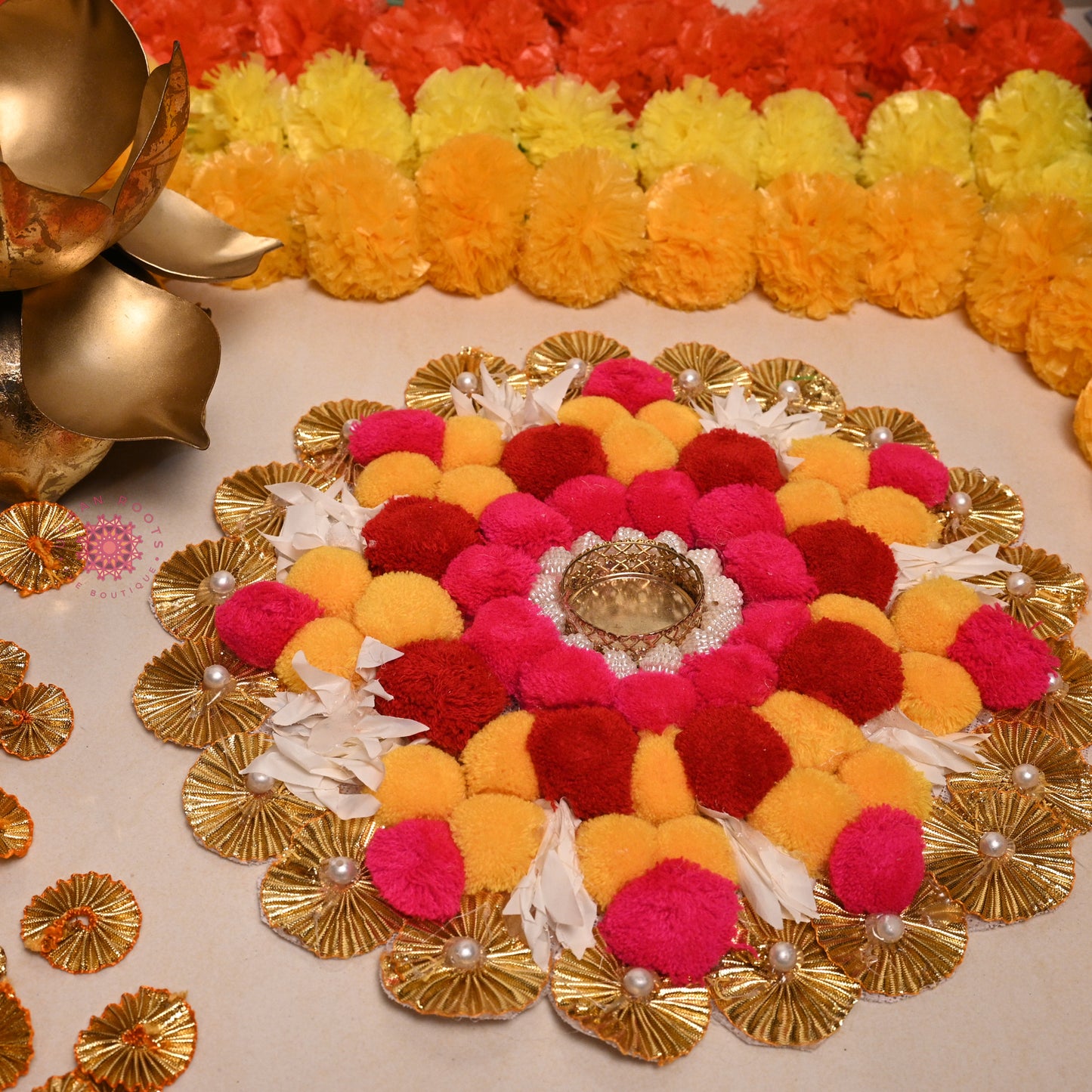 Rangoli Mat With Tea Light Holder - Urban Roots