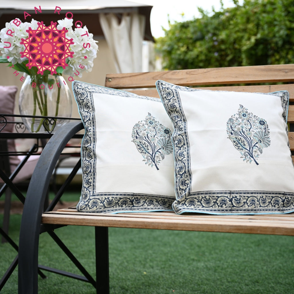 Hand Block Printed Cushion Cover (Set of 2) - Urban Roots