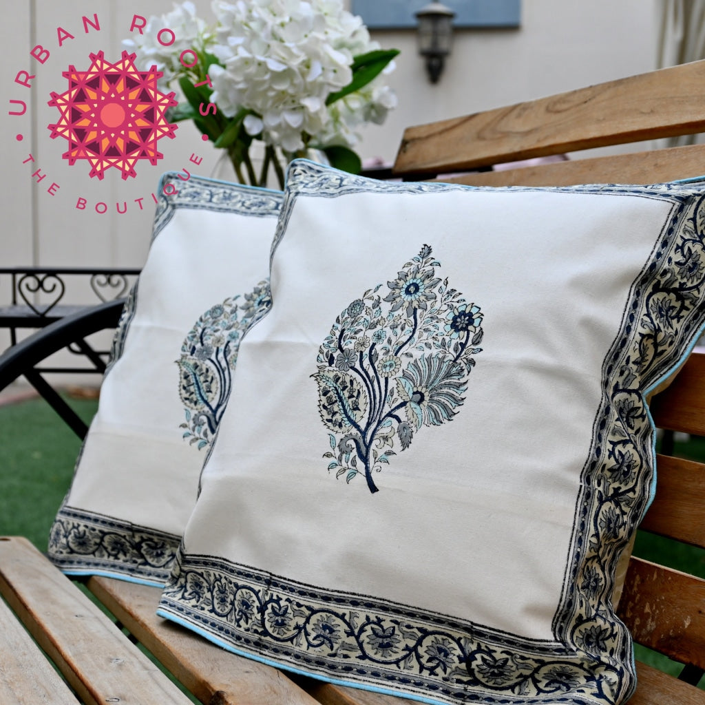 Hand Block Printed Cushion Cover (Set of 2) - Urban Roots