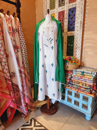 Hand Block Printed Cotton Kurti With Dupatta - Urban Roots